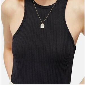 BDG Urban Outfitters Black Ribbed High Neck Cropped Tank Top Sz Small Basic